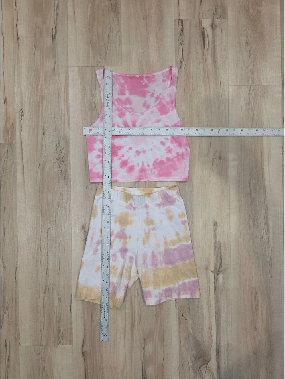 Tie Dye Crop Tank Top and Biker Shorts Set